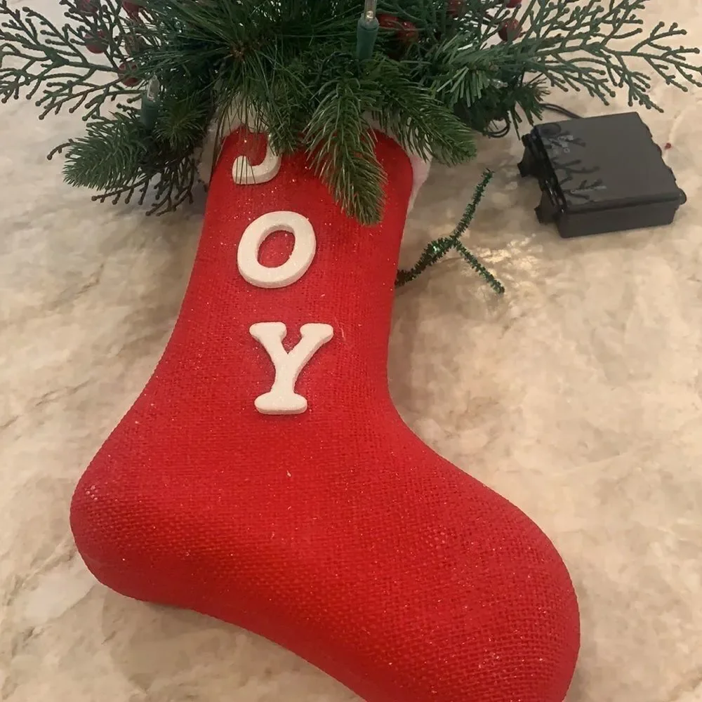 Light Up Christmas Stocking Decor